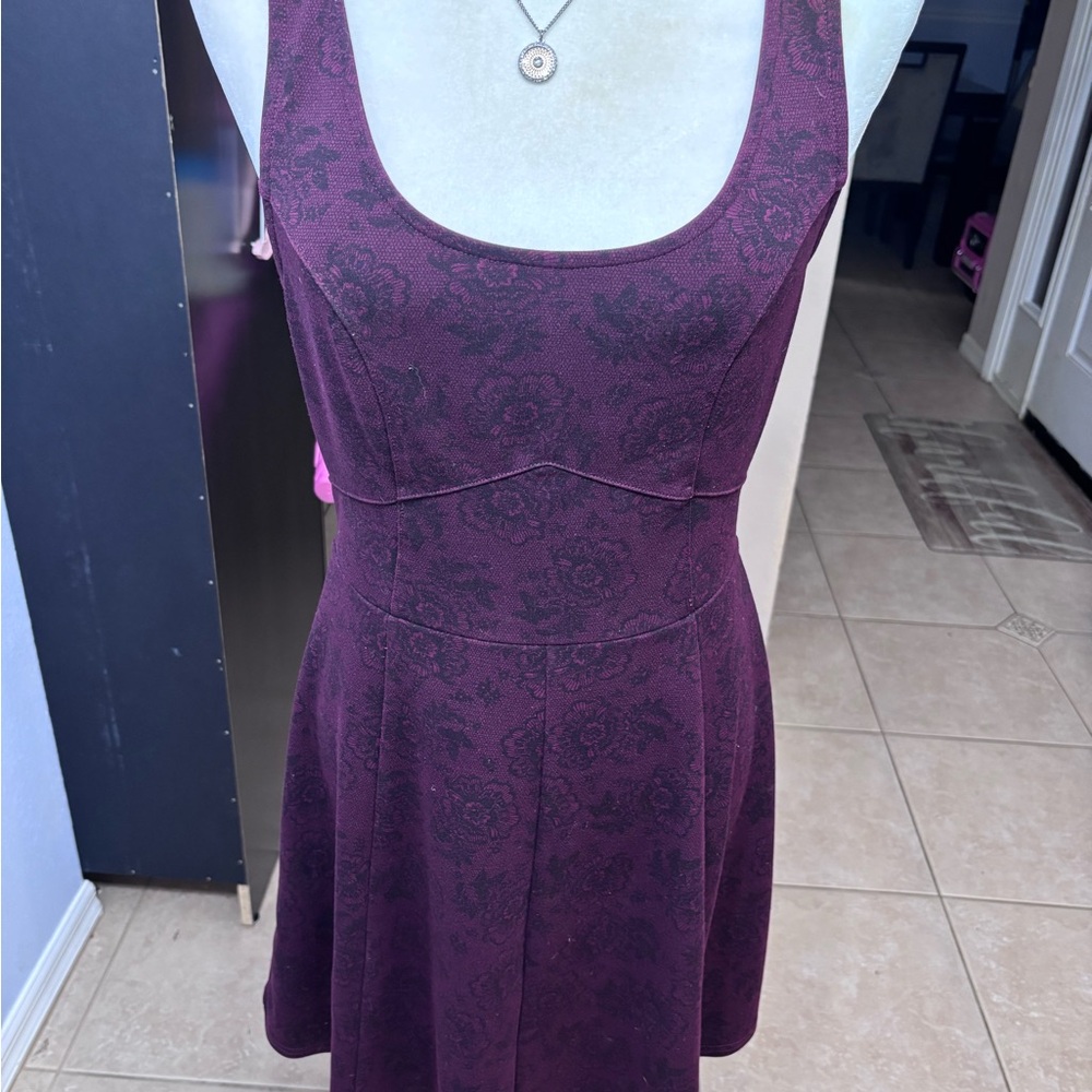 American Eagle Outfitters Purple Scoop Neck Sleeveless Mini Dress
